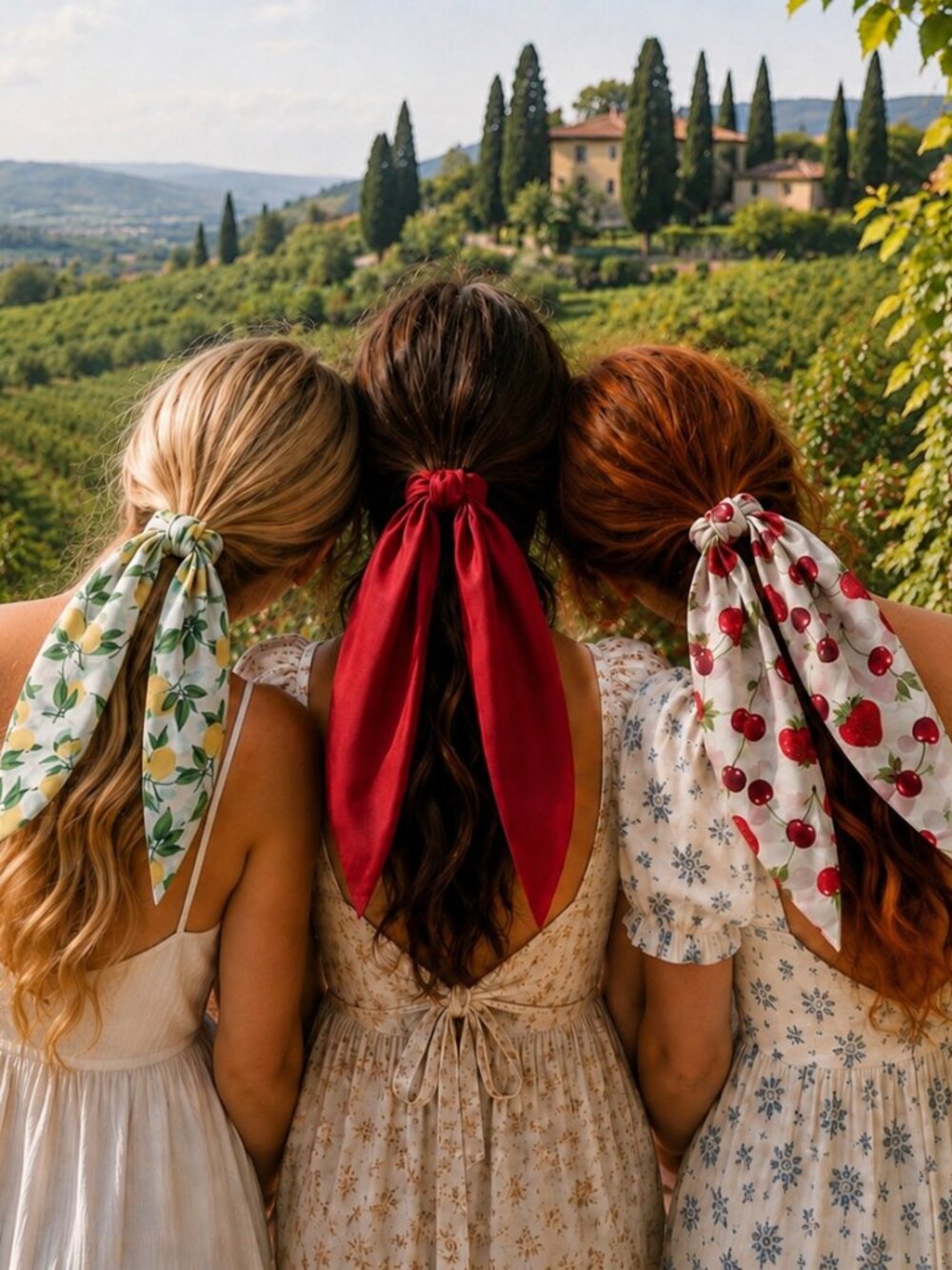 NWT - Piper K - Set of 3 - Fruit Themed Scarf Scrunchies